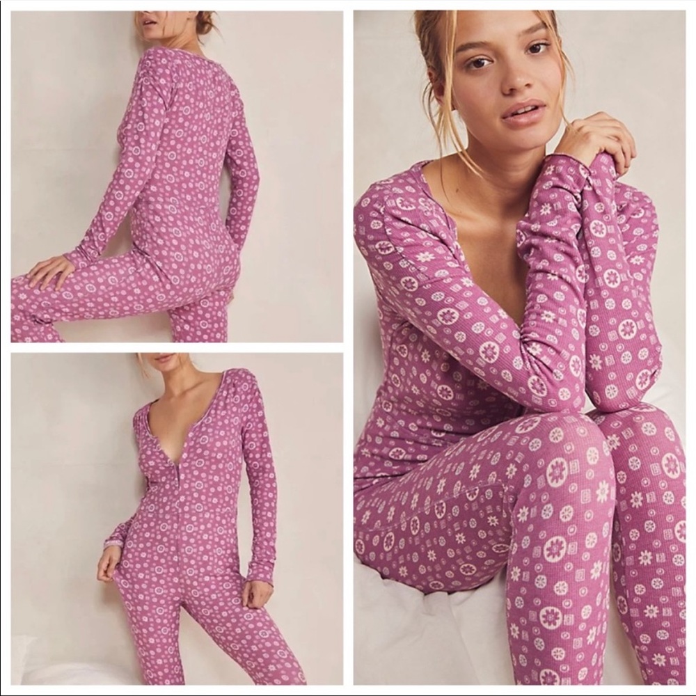 BNWOT Free People Home Alone Long Johns In Sweet Combo XS